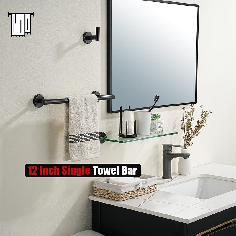 JQK Oil Rubbed Bronze Towel Bar, 15 Inch 304 Stainless Steel Thicken 0.8mm Towel Rack Bathroom, Towel Holder Wall Mount, Useable Length 12 Inch, TB110L12-ORB - Image 5